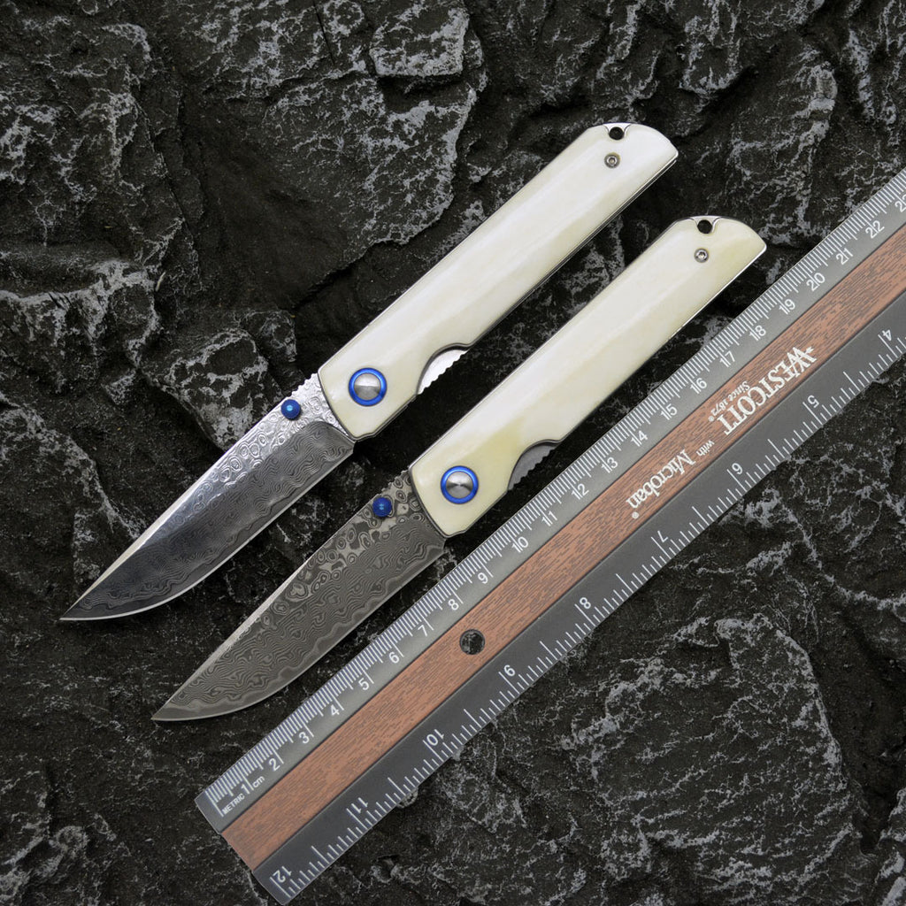 Damascus Steel A Folding Knife Foldable And Portable Knife Outdoor