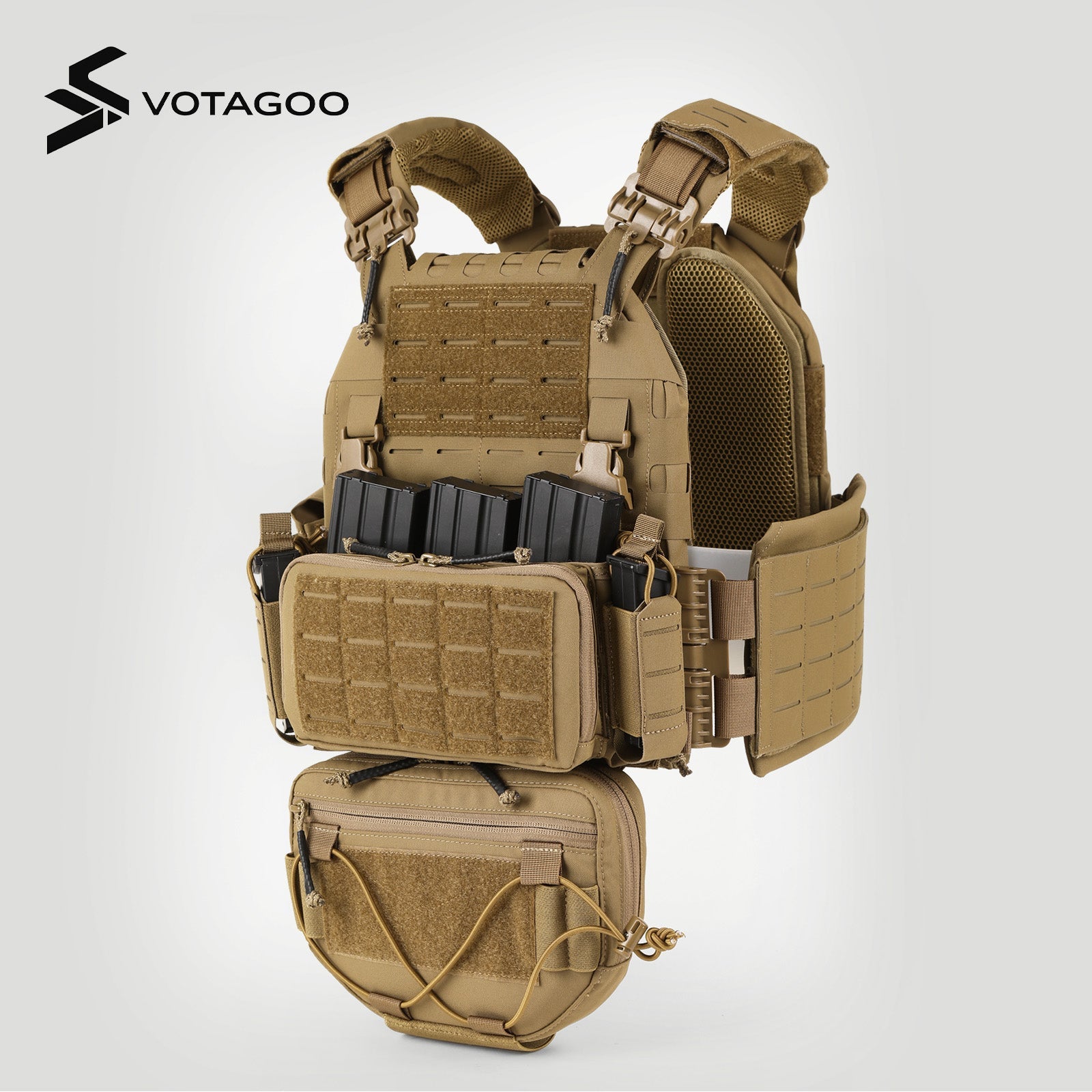 VOTAGOO® Adjustable Tactical Vest with Admin Drop Pouch