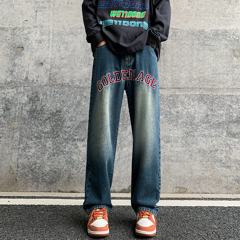 Embroidered Nostalgic Washed Jeans