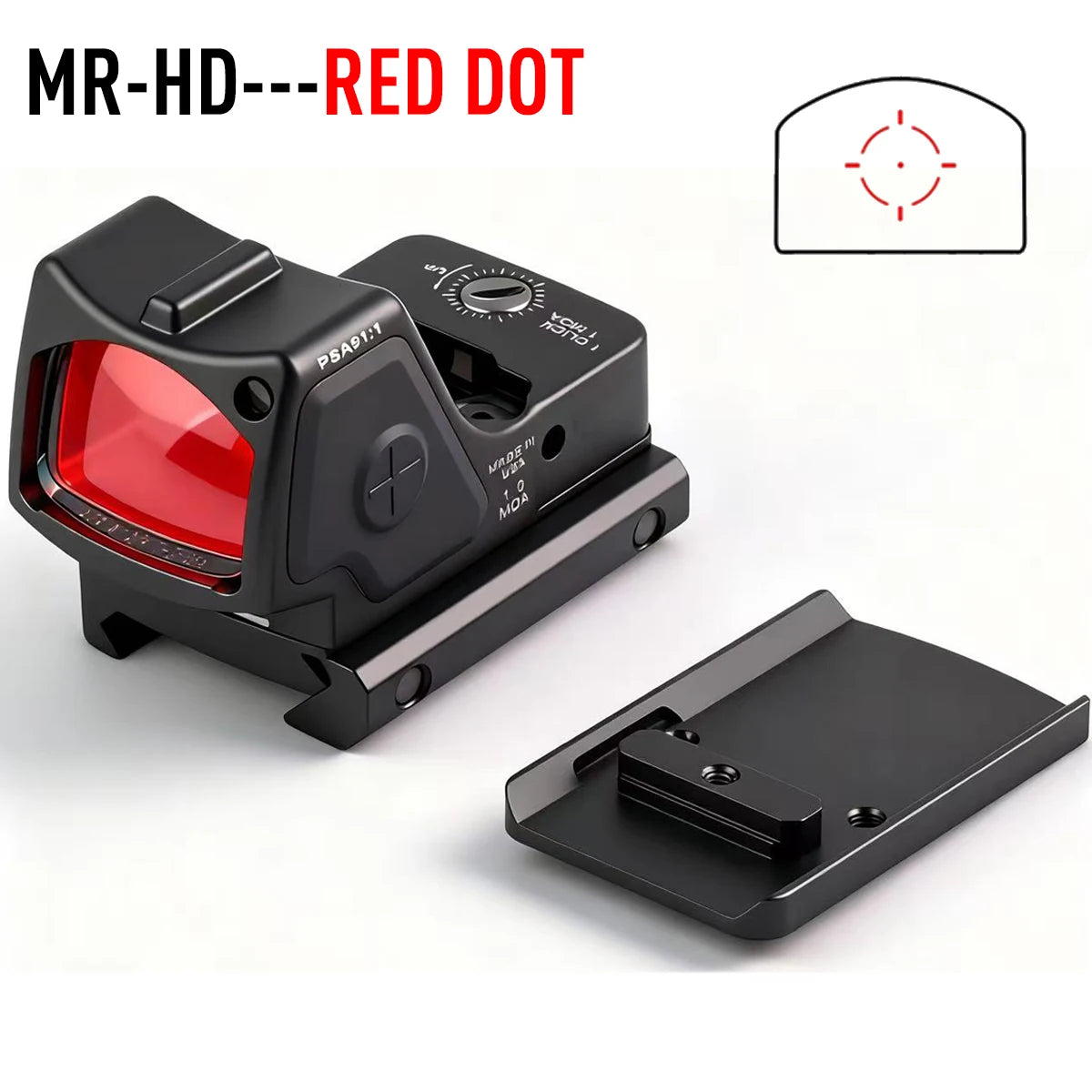 RM-HD High-definition Automatic Photosensitive Metal Holographic Sight Red Green Dot Tactical Sight for Glock17/19 Base Mount