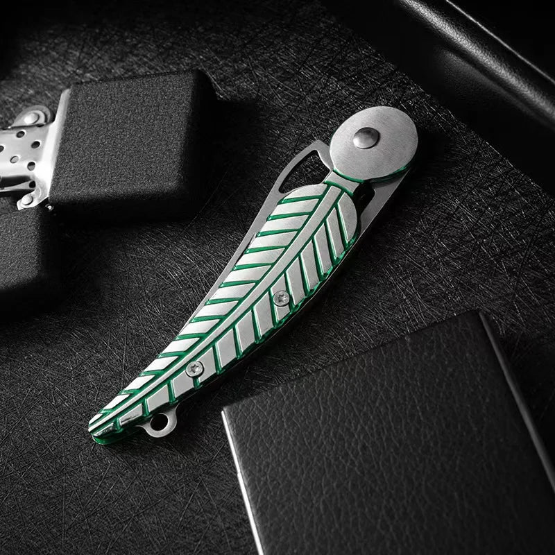 2025 new Outdoor creative leaf folding knife, EDC mini sharp folding knife, portable unboxing knife, stainless steel portable