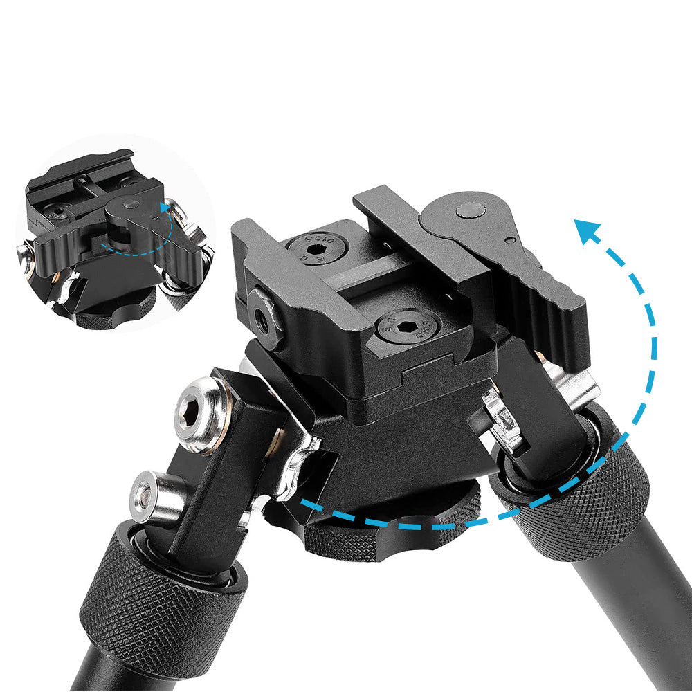360 Angle Swivel QD Tactical 6. 5 to9  Rail Pistol Hunting Shooting Rifle Bipod Mount