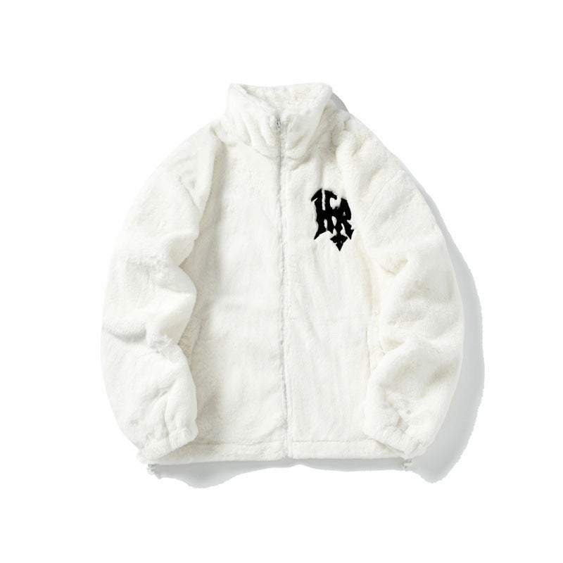 Stars Heart Embroidered Plush Thickened Cotton Padded Coat