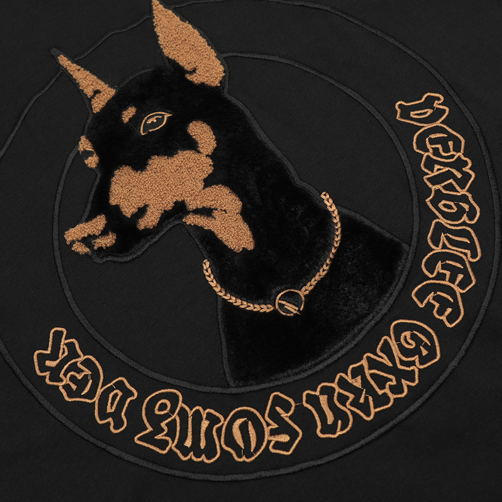 Doberman Pinscher Embroidered Short Sleeve Men