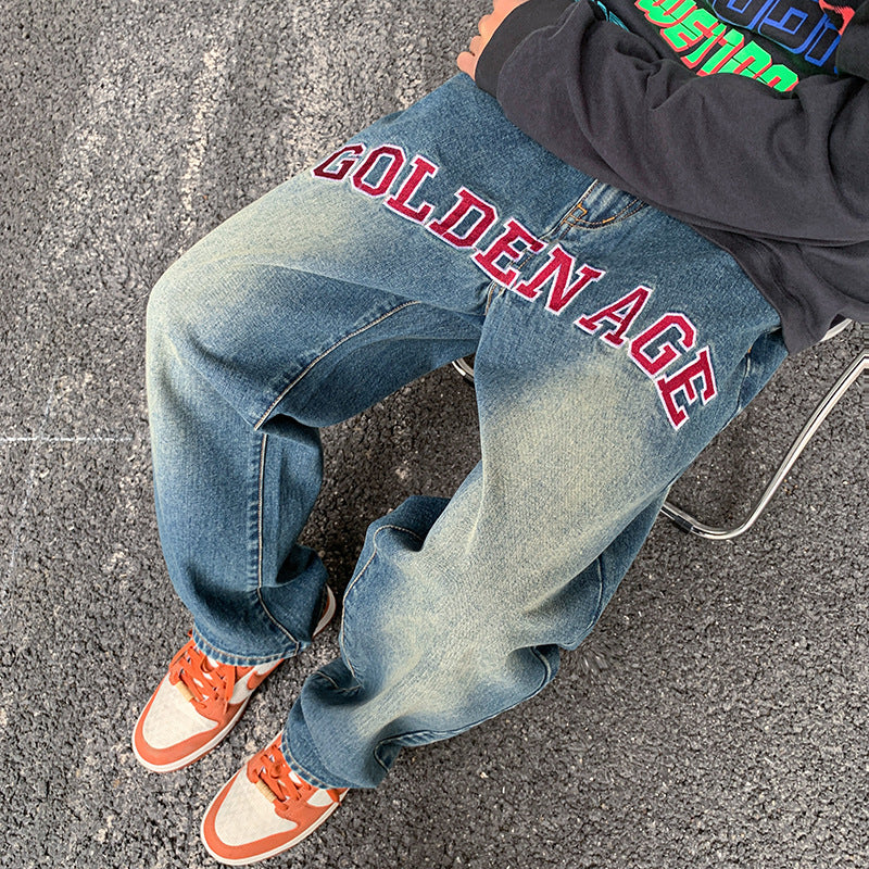 Embroidered Nostalgic Washed Jeans