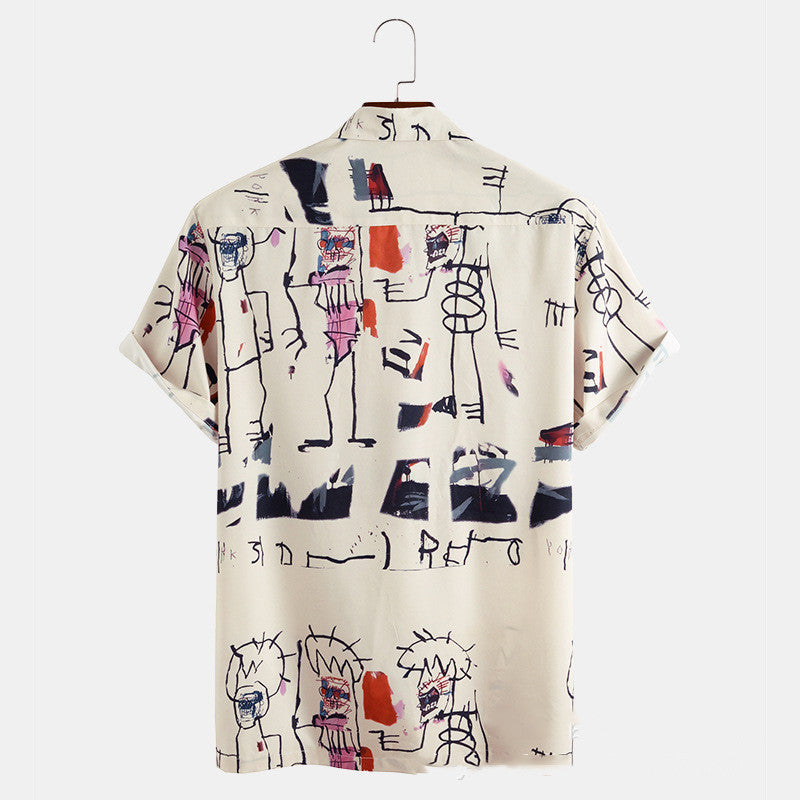 Men's Simple Cute Retro Print Shirt
