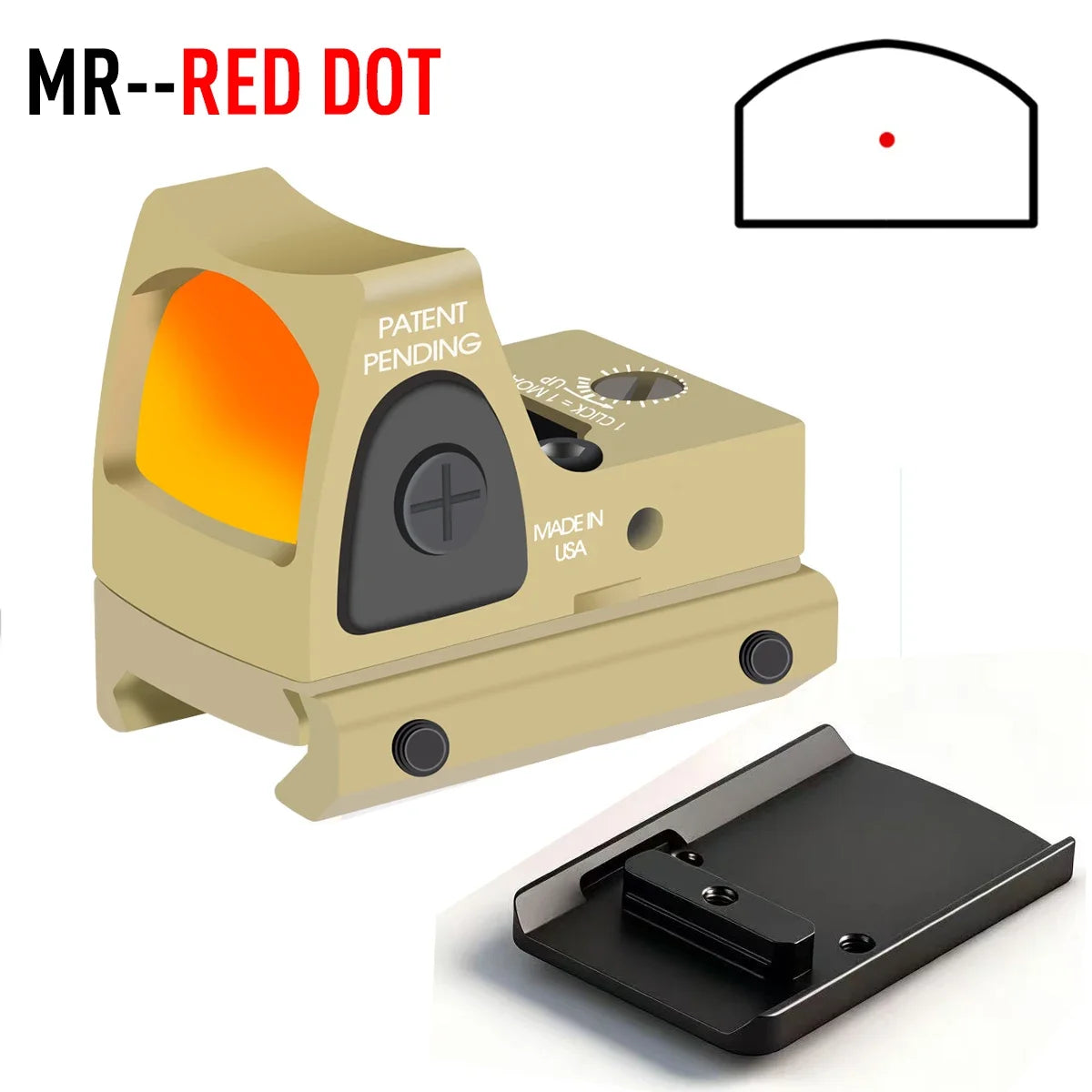 RM-HD High-definition Automatic Photosensitive Metal Holographic Sight Red Green Dot Tactical Sight for Glock17/19 Base Mount