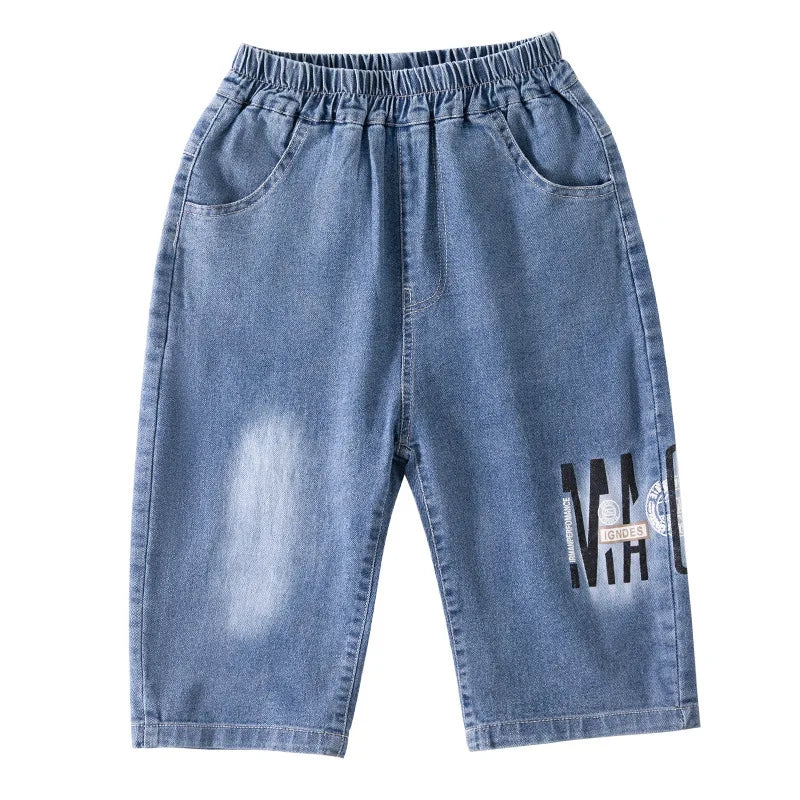 Kids Denim Shorts Summer New Children's Loose Teen Capri Pants High Quality Boys Clothes Short Jeans 5 6 7 8 9 10 11 12 13 14Y