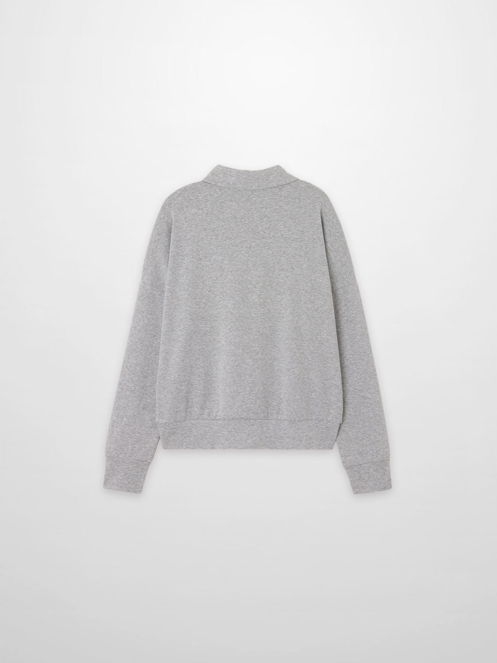 Collared Bomber Tee-Heathered Grey