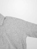Collared Bomber Tee-Heathered Grey