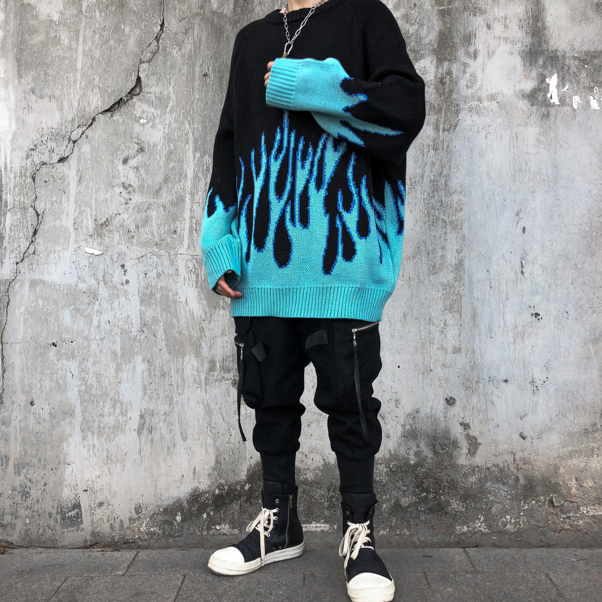 Thick embroidered hip-hop couple sweater