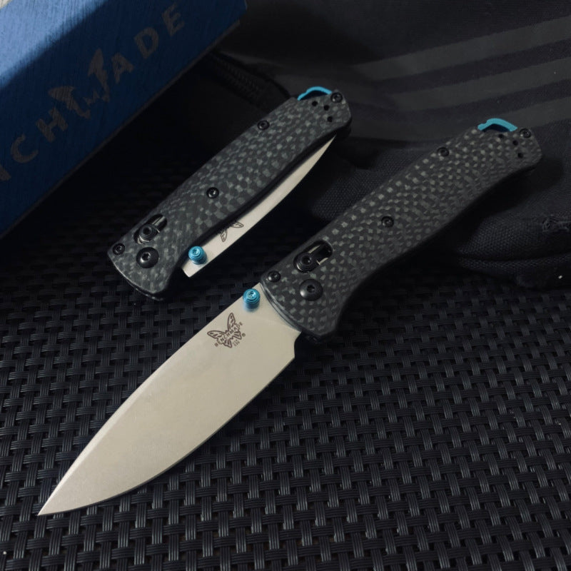 Cross-border Butterfly 535533 High-end Carbon Fiber Handle Folding Knife Outdoor Survival Portable Utility Knife Fishing Knife