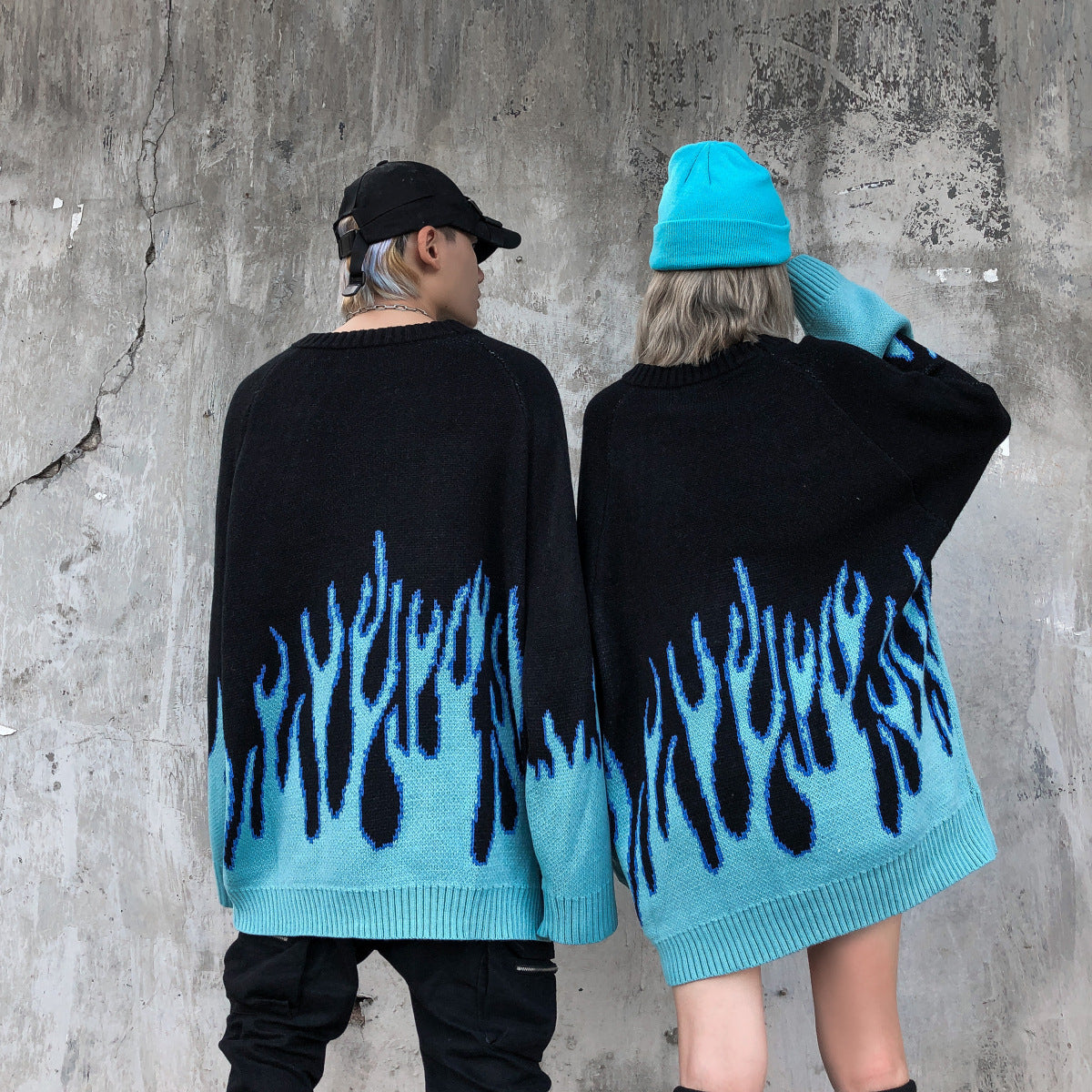 Thick embroidered hip-hop couple sweater