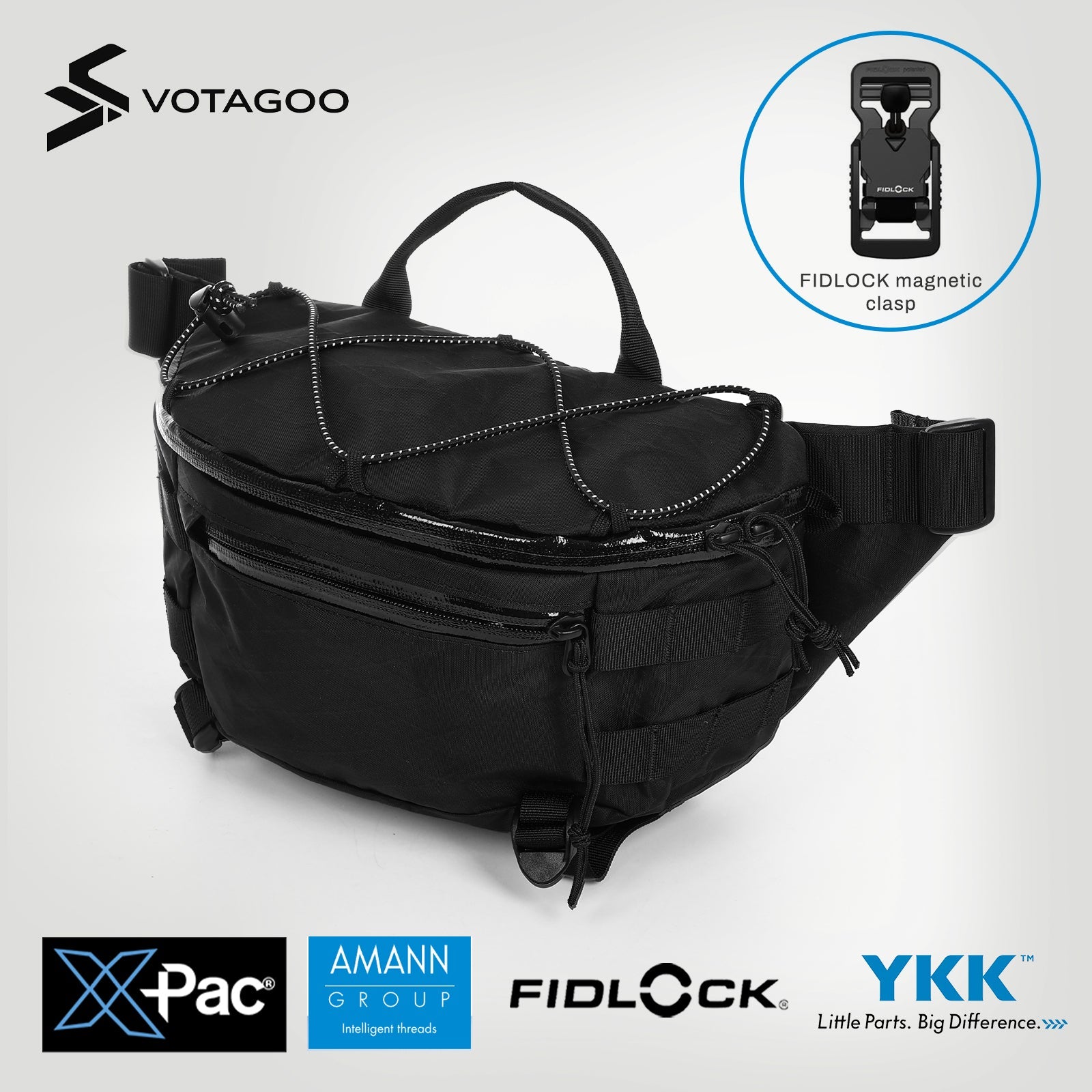 VOTAGOO® X-Pac Nylon Waist Bag Fanny Pack