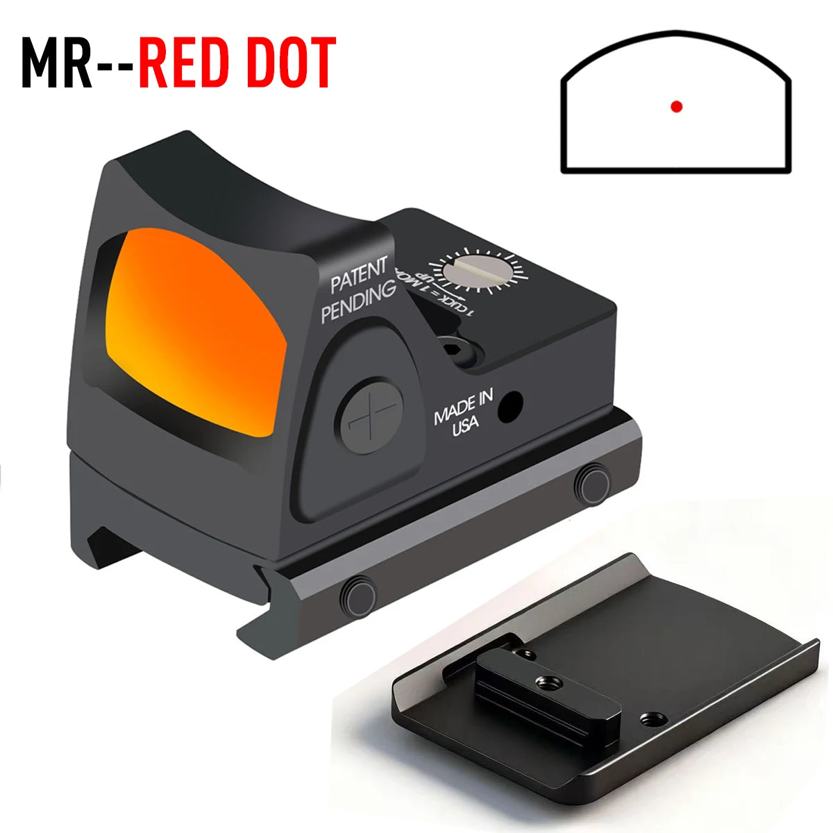 RM-HD High-definition Automatic Photosensitive Metal Holographic Sight Red Green Dot Tactical Sight for Glock17/19 Base Mount