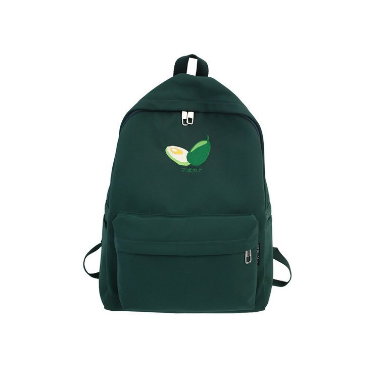 Vintage girl embroidered thread canvas backpack