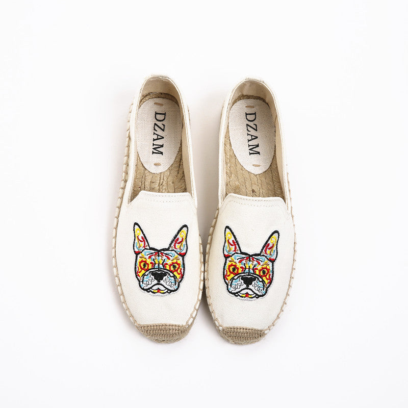 Embroidered fisherman shoes