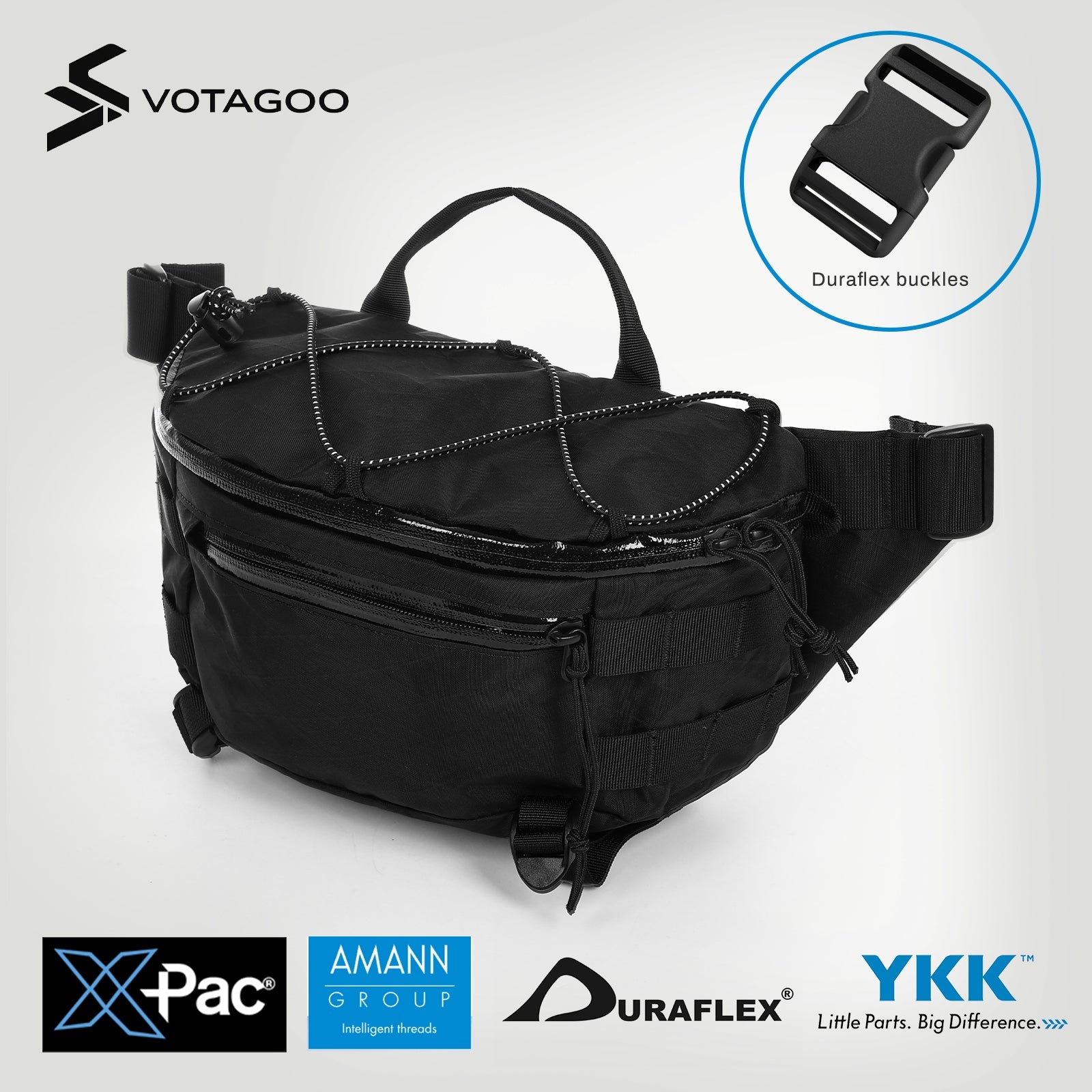 VOTAGOO® X-Pac Nylon Waist Bag Fanny Pack