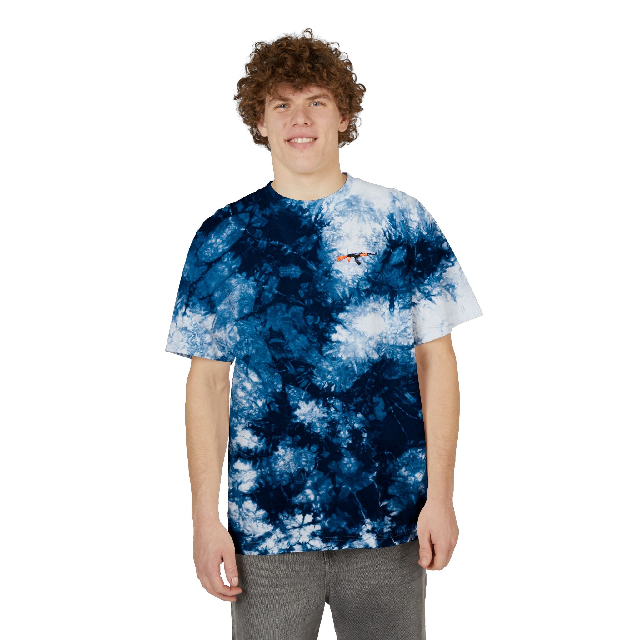 Tie-Dye Spiral Tee — Oversized Rainbow Embroidered T-Shirt
