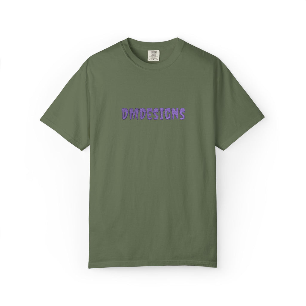 T-Shirt — "DMDesigns" Purple Floral Script Graphic