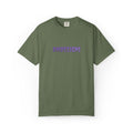T-Shirt — "DMDesigns" Purple Floral Script Graphic