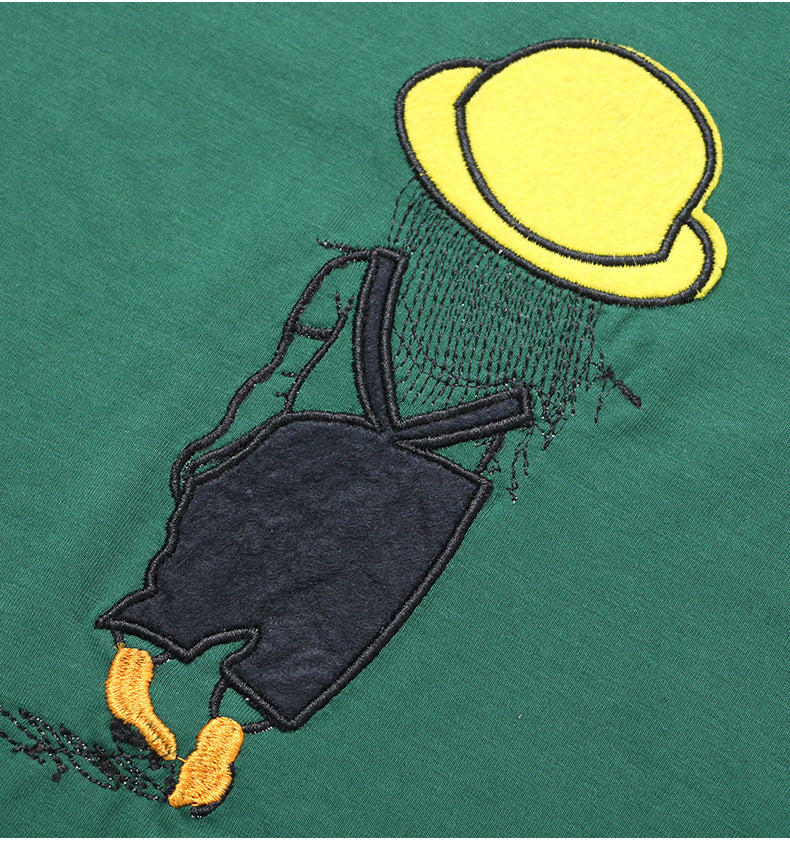 Student half sleeve embroidered T-shirt