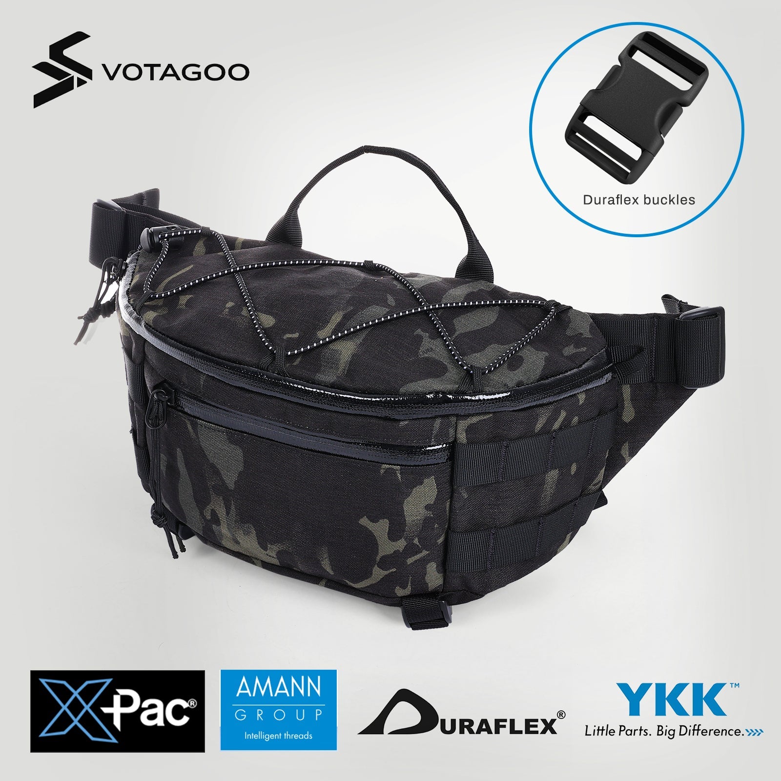 VOTAGOO® X-Pac Nylon Waist Bag Fanny Pack