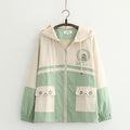 Harajuku Style Dinosaur Embroidered Hooded Jacket