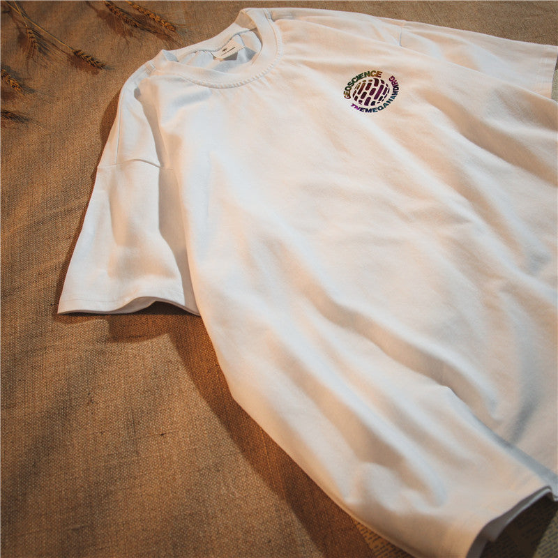 National Tide Reflective Short Sleeve T-shirt Men's Round Neck Printing