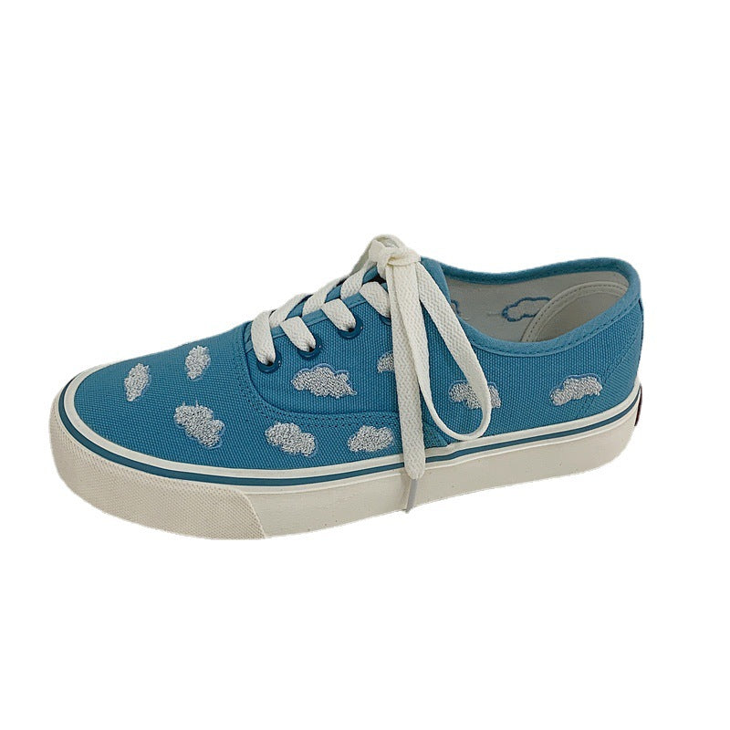 Women's Lace-up Embroidered Canvas Shoes