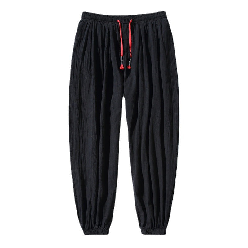 Loose Linen Casual Pants Cropped Trousers