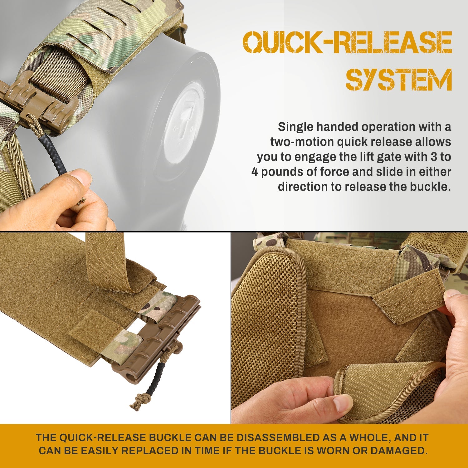 VOTAGOO® Adjustable Tactical Vest with Admin Drop Pouch