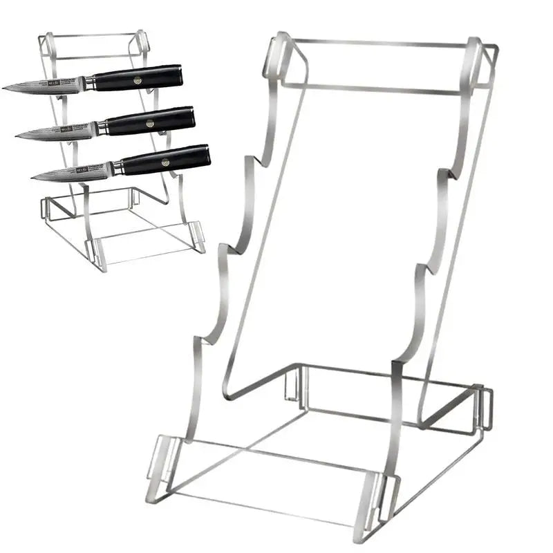 1pc Acrylic Knife Display Stands Pocket Knives Holder 3 Tier Clear Acrylic Hunting Survival Knife Folding Knife Display Rack