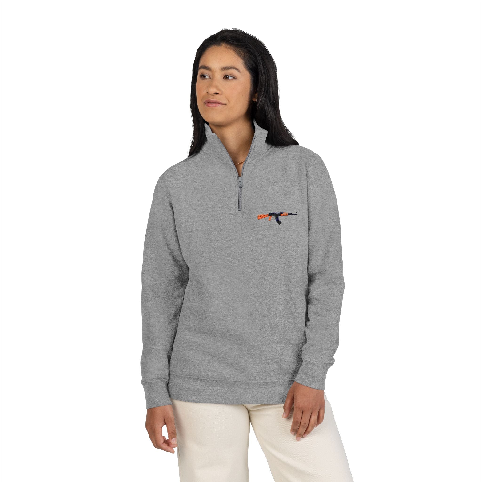 AK Embroidered Fox Runner 1/4-Zip Fleece Pullover
