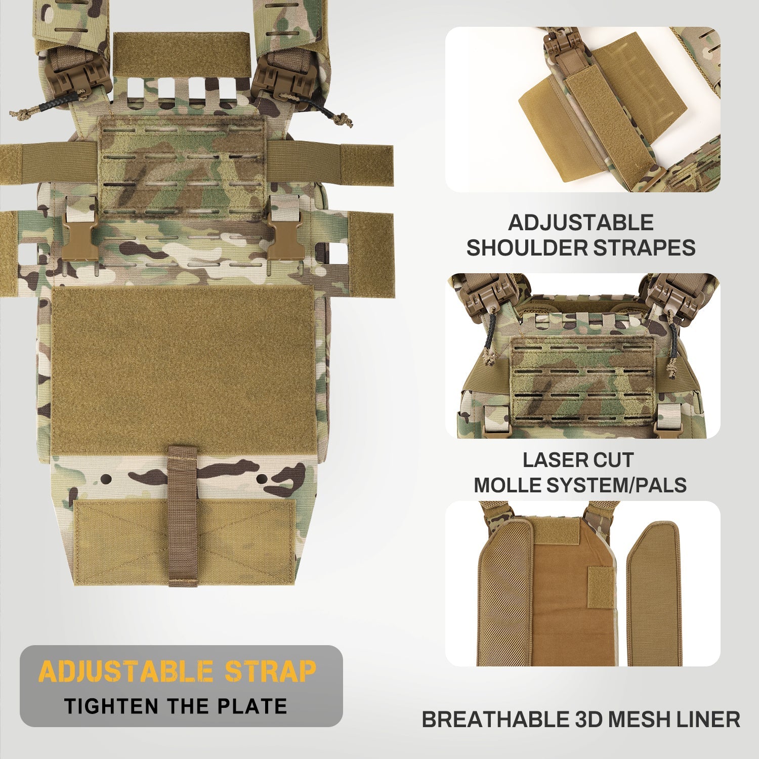 VOTAGOO® Adjustable Tactical Vest with Admin Drop Pouch