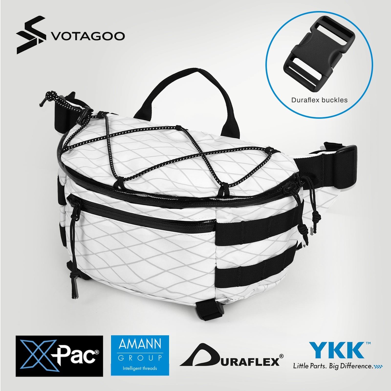 VOTAGOO® X-Pac Nylon Waist Bag Fanny Pack