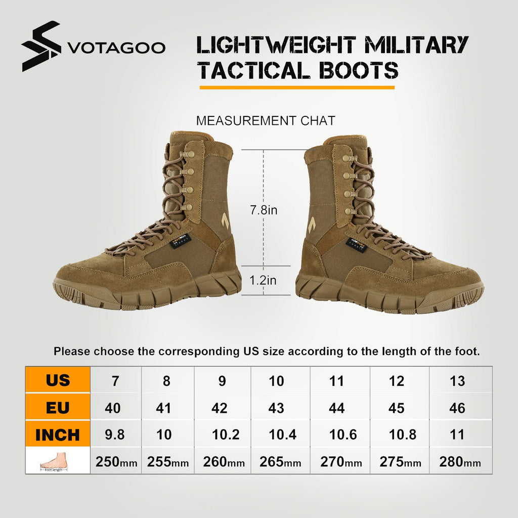 VOTAGOO® Men's 8 inch Tactical Boots