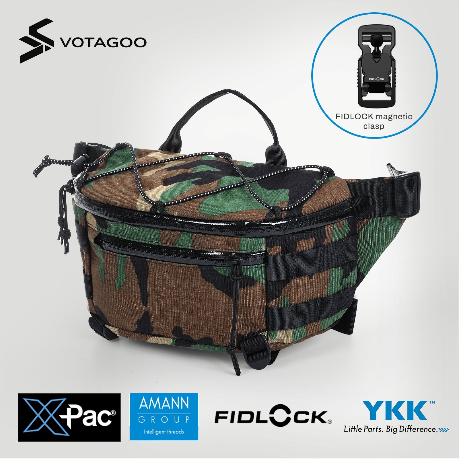 VOTAGOO® X-Pac Nylon Waist Bag Fanny Pack