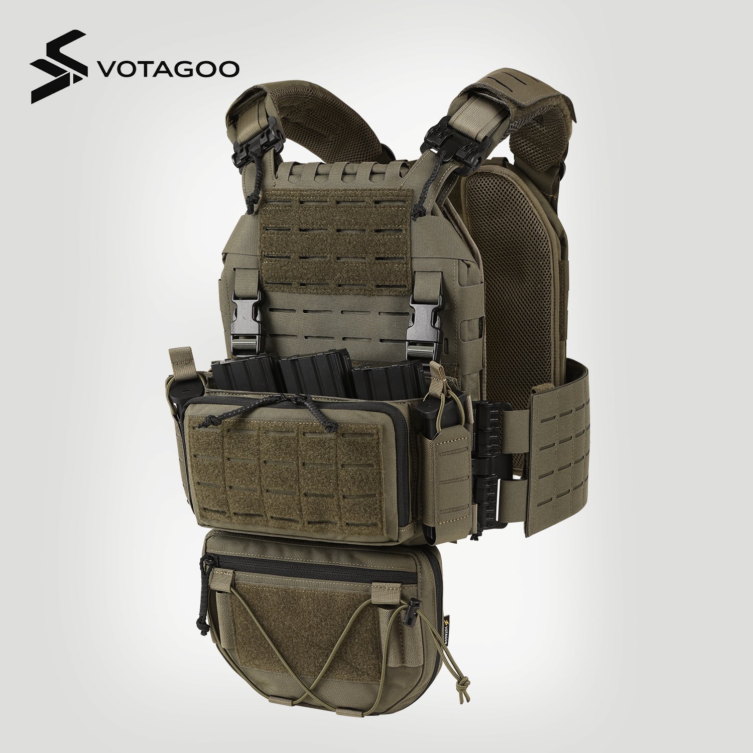 VOTAGOO® Adjustable Tactical Vest with Admin Drop Pouch