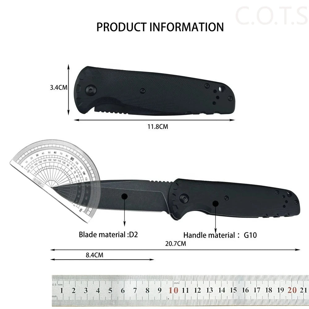 BM 4300 G10 Handle D2 Blade Wilderness Exploration, Hunting, Sharp Cutting, Convenient Carry, Multi-functional Tactical Knives