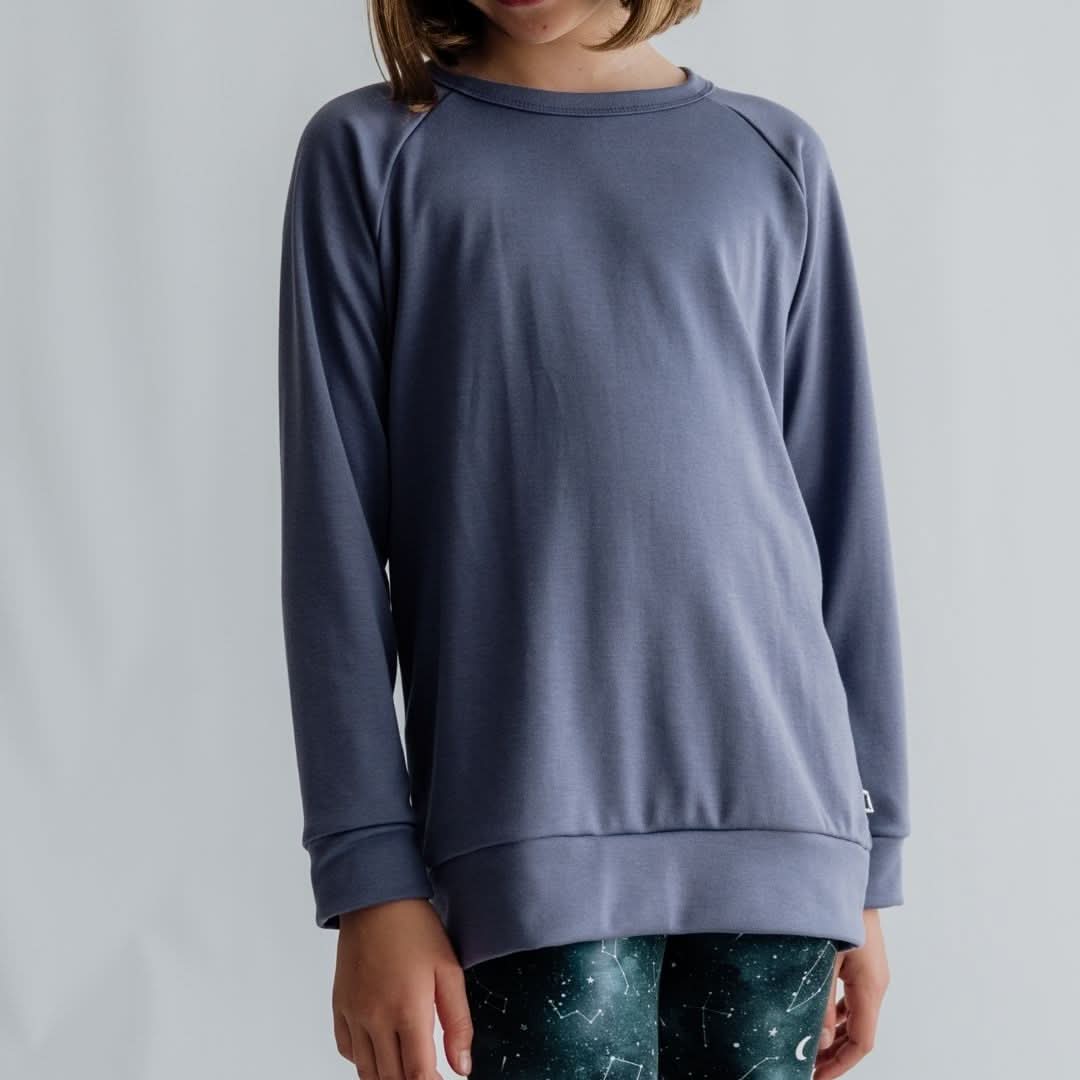 Youth Bamboo Raglan Pullover | Black-3
