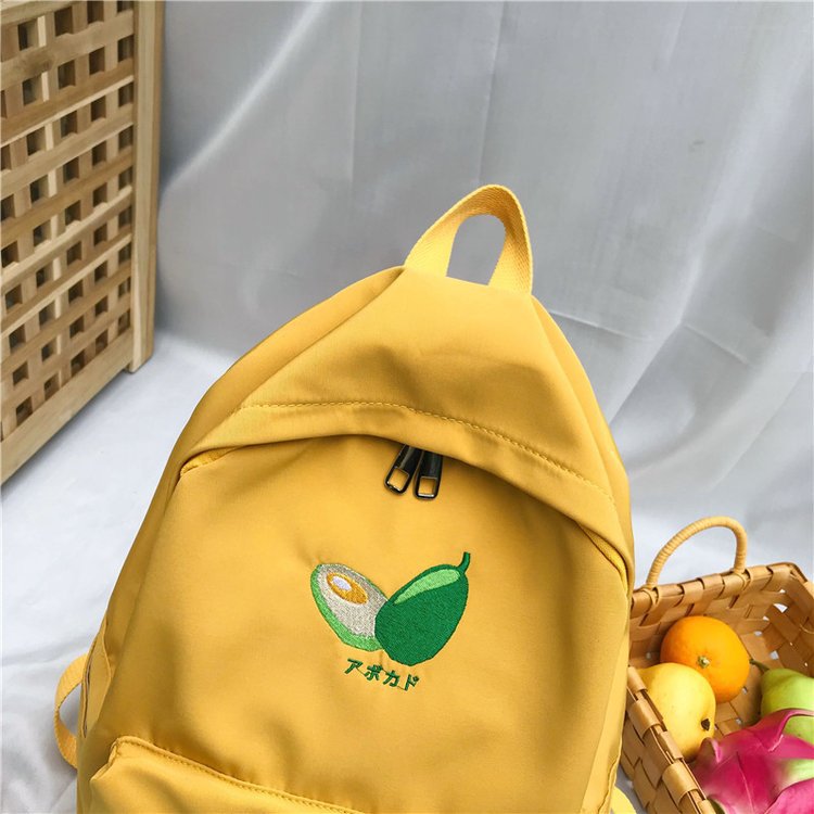 Vintage girl embroidered thread canvas backpack