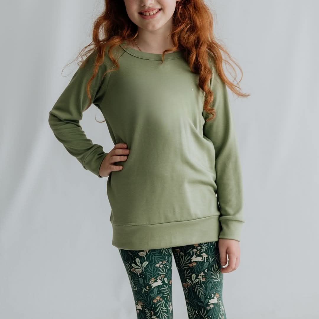 Youth Bamboo Raglan Pullover | Black-1