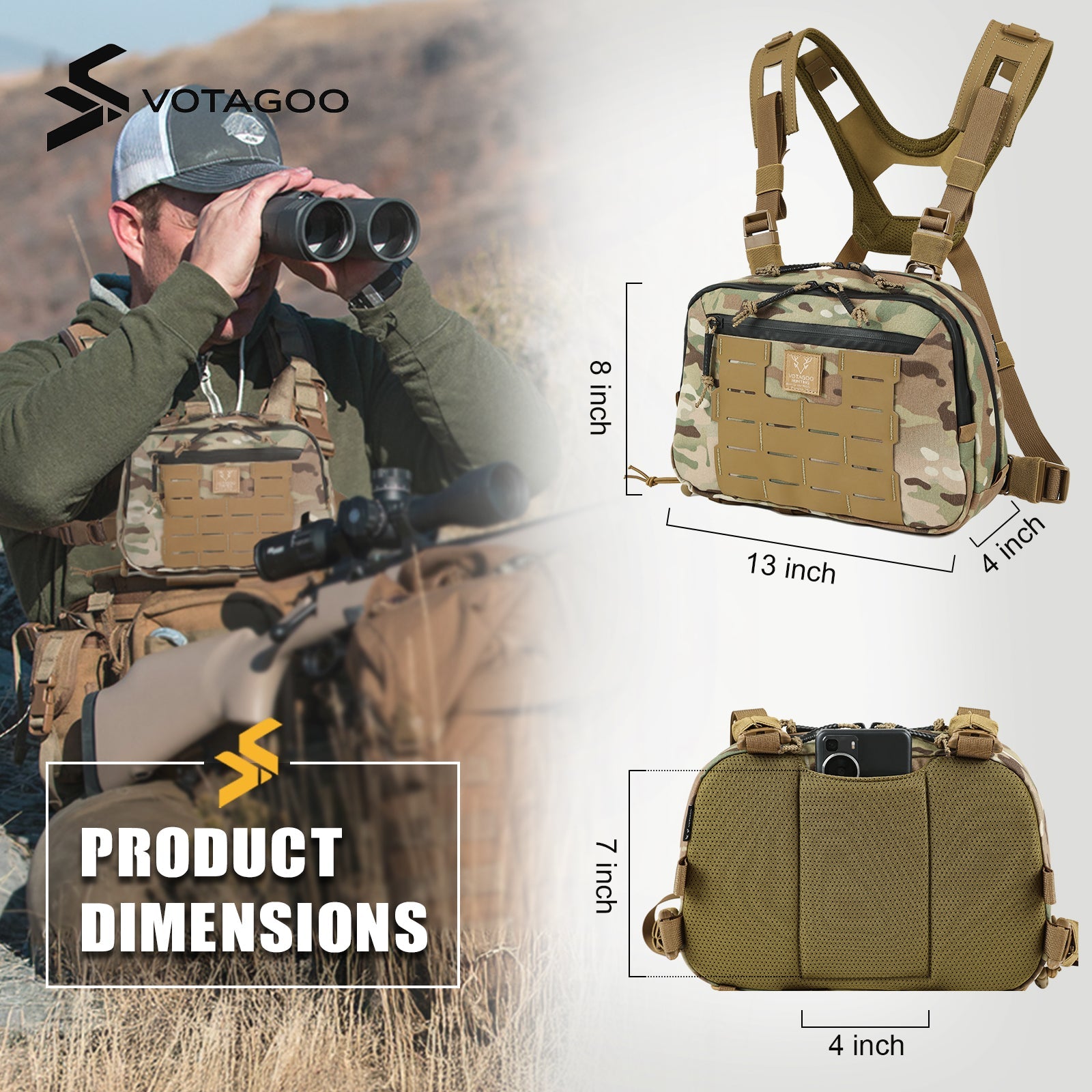 VOTAGOO® 500D Cordura Chest Rig 3L-2