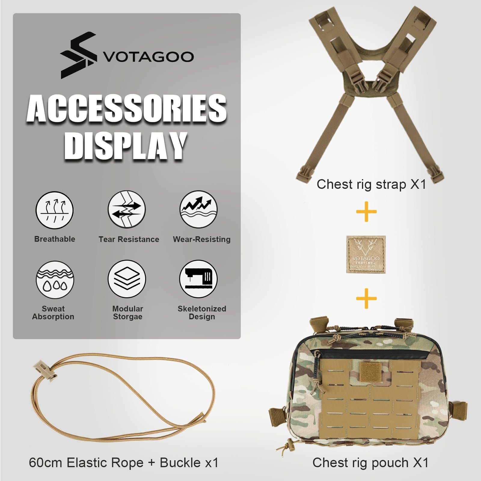 VOTAGOO® 500D Cordura Chest Rig 3L-1