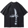 Portrait Print National Tide Hip Hop Loose Bottoming Men's Short Sleeves