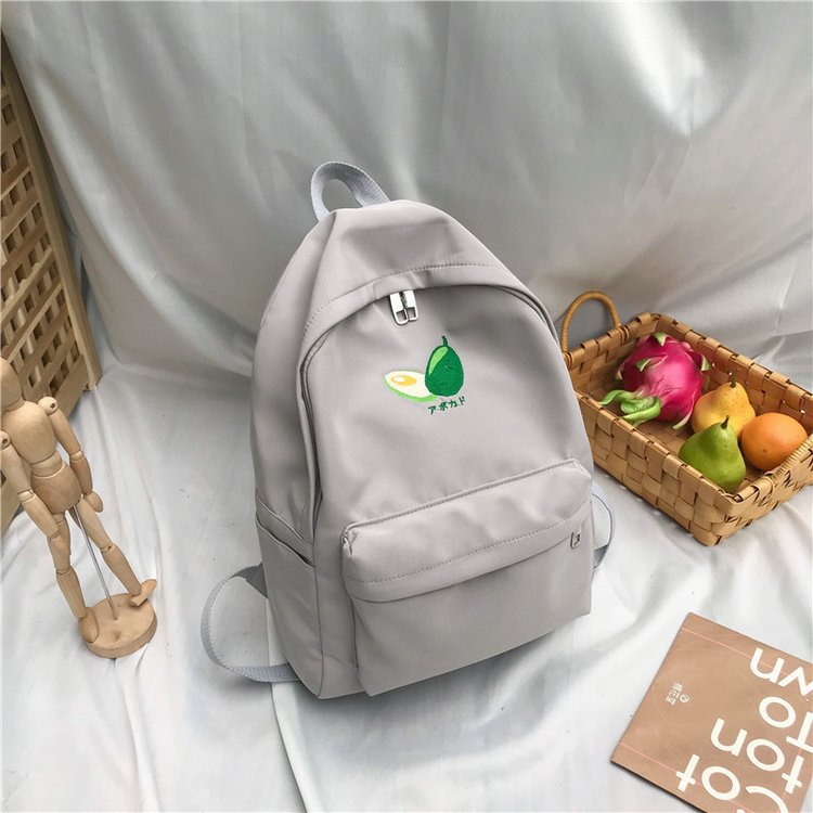 Vintage girl embroidered thread canvas backpack