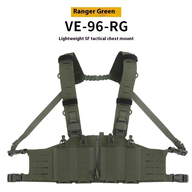 Lightweight SF Tactical Chest Hanging Zipper H-shaped Strap