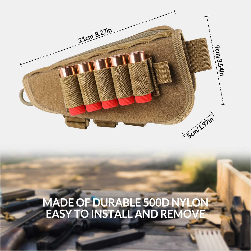 Tactical Gunstock Pouch Buttstock Shotgun Rifle Shell Holder