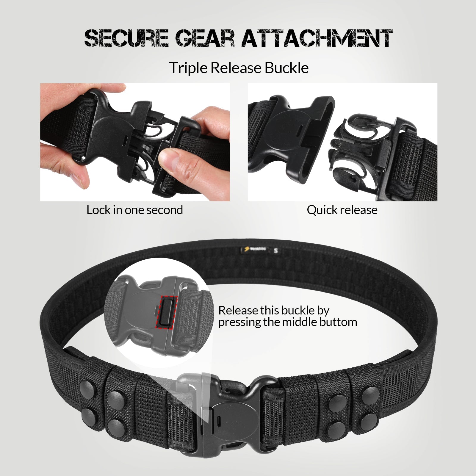 VOTAGOO® Duty 2'' Police Belts with Hook Lining